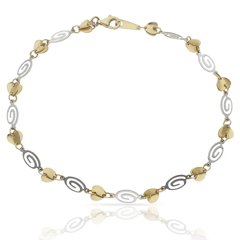 PULSERA ORO 18KL TOBILLERA BICOLOR