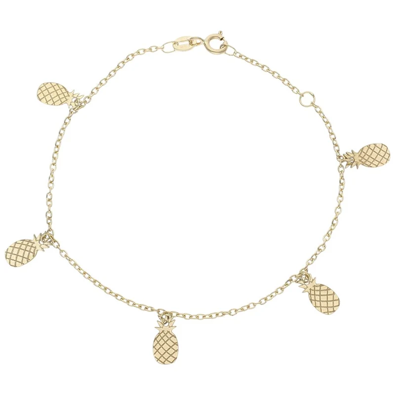 PULSERA ORO 18KL MINI CHARMS PIÑAS