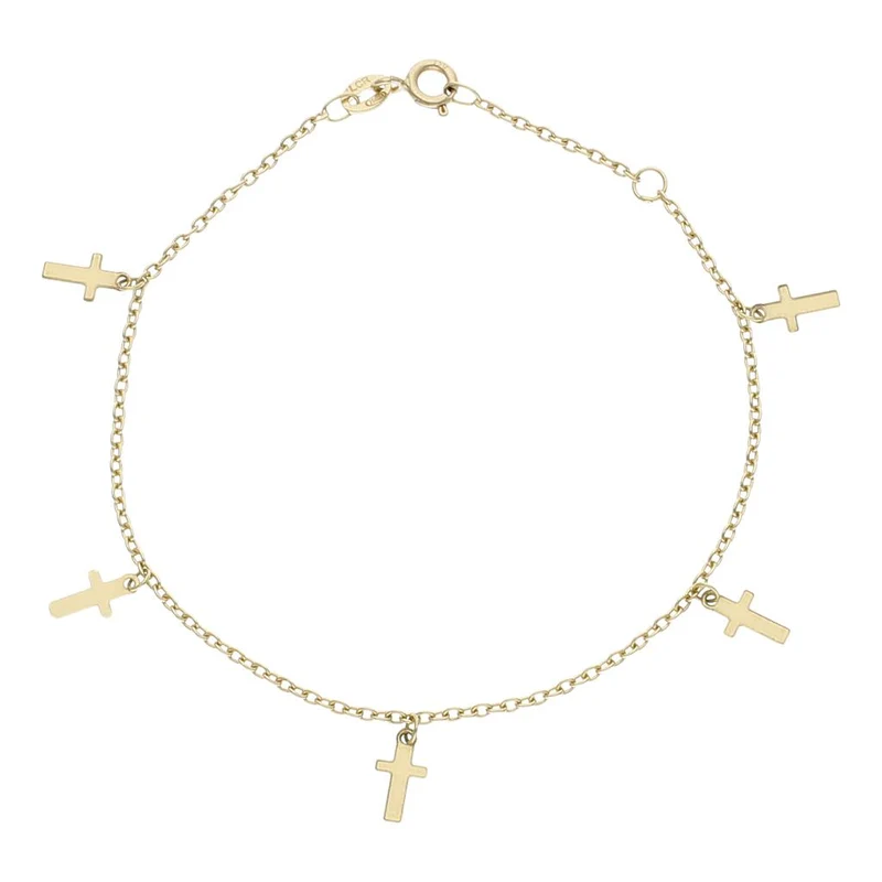PULSERA ORO 18KL MINI CHARMS CRUCES