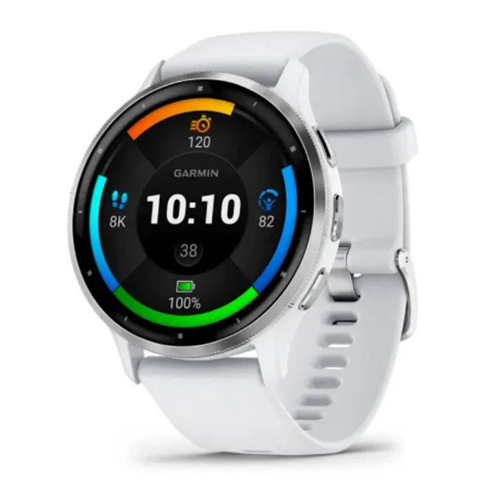 Reloj Garmin Venu 3 Acero Plata Correa Blanco 010-02784-00