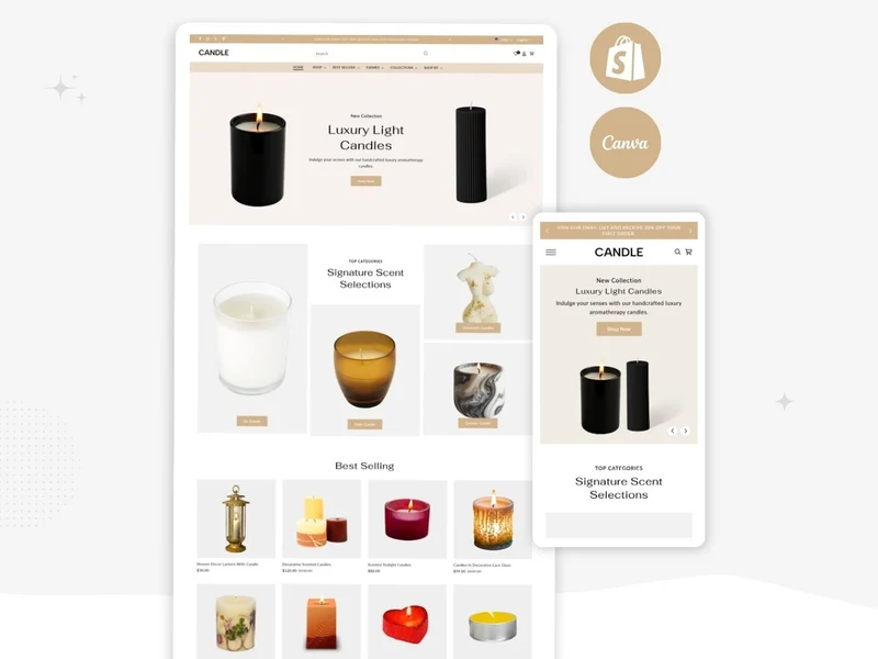 Candle - Luxurious Candle Template | Shopify 2.0 Template
