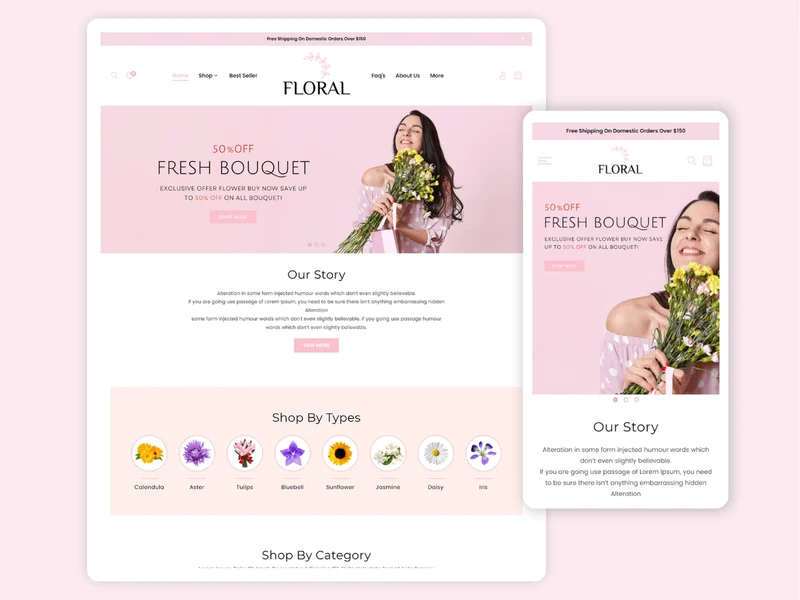 FLORAL - Premium Shopify Flower Theme | Shopify 2.0 Theme
