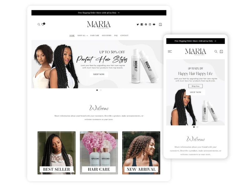 HAIRVA - Premium Hair Salon | Shopify 2.0 Theme