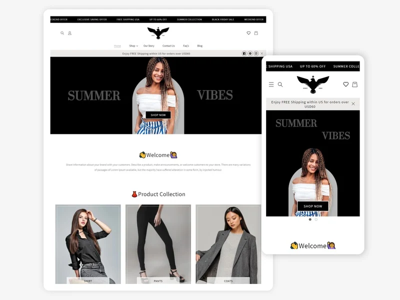Clean Fashion Black - Best fashion shopify templates | Shopify 2.0 Theme