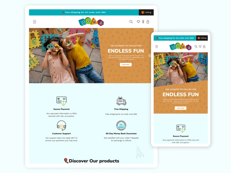 SARA Toys - Multipurpose Shopify kids themes For Toy Store | Shopify 2.0 Theme