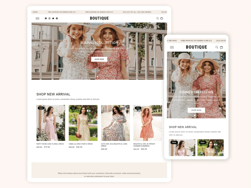 Clean Fashion Boutique - Best fashion shopify templates | Shopify 2.0 Templates