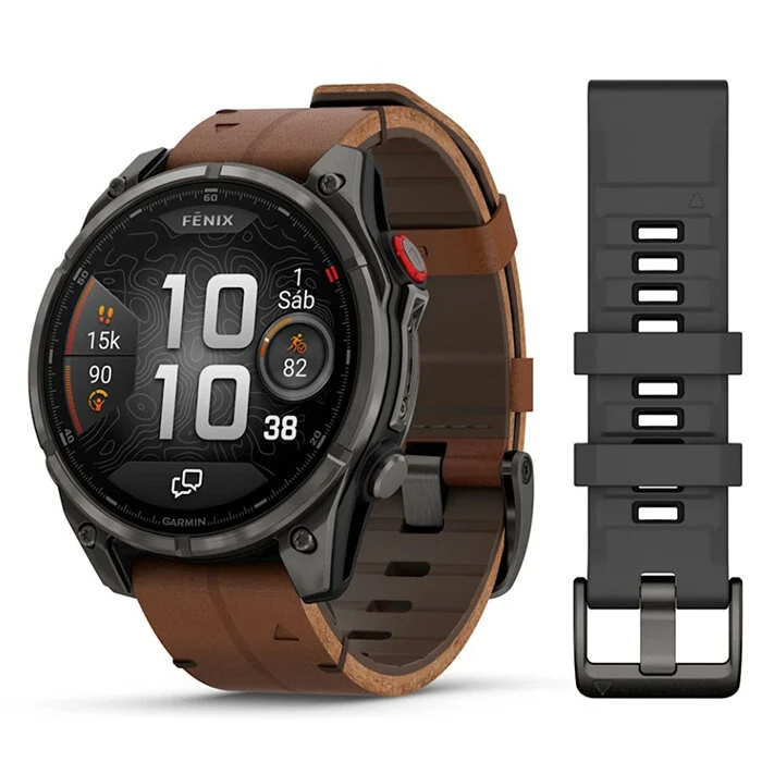 Garmin fēnix 8 Pro 47 mm AMOLED Titanio Correa Cuero 010-03198-40