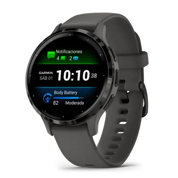 Reloj Garmin Venu 3S Acero Gris Correa Gris 010-02785-00