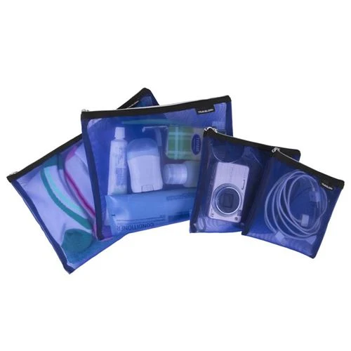Travelon Set of 4 Mesh Pouches Assorted Sizes Azul