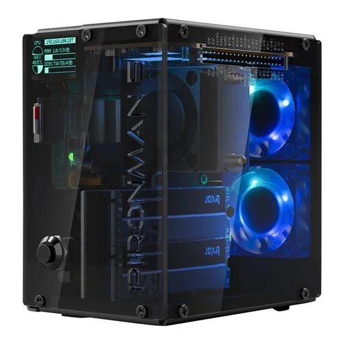 Case SunFounder Pironman 5-MAX para Raspberry Pi 5 (Dual NVMe M.2)