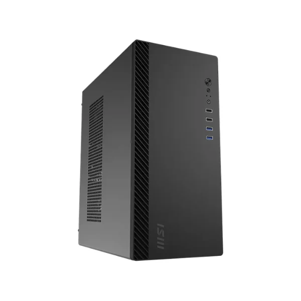 Case MSI PRO SHIELD M100P Mid Tower Micro-ATX - Oficina - 1 Ventilador 80mm - 4 USB - Soporte GPU 275mm - Negro - 306-7G31M21-HH9
