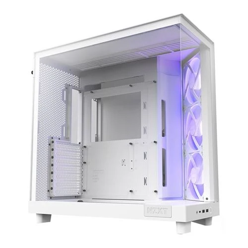 Case NZXT H6 Flow RGB Tempered Glass ATX Mid-Tower Computer Case Blanco
