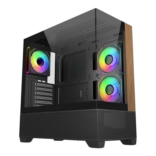 Case Cooler Master Elite 690 Wood Tempered Glass ATX Mid-Tower