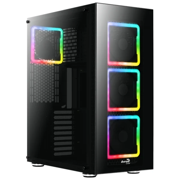 Case Aerocool Tor Pro Full Tower E-ATX RGB Negro - 2xUSB 3.0 + 2xUSB 2.0 - HD Audio - 4 Fan ARGB 14cm - Frontal y Lateral Vidrio Templado
