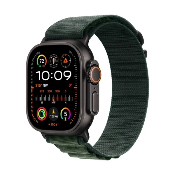 Apple Watch Ultra 2 MX4R3LW/A GPS + Cellular 49mm - Caja Titanio Negro - Dark Green Alpine Loop Medium - 64GB