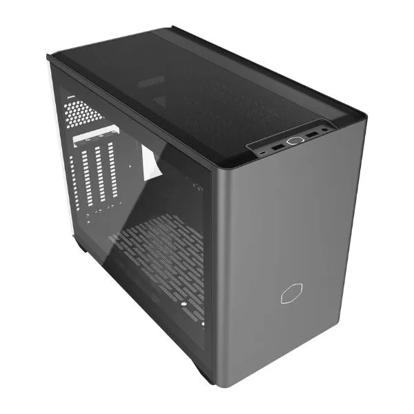 Case Cooler Master MasterBox NR200 Mini-ITX - 2xUSB 3.2 - HD Audio - Soporte Radiador - Vidrio y Malla - Negro