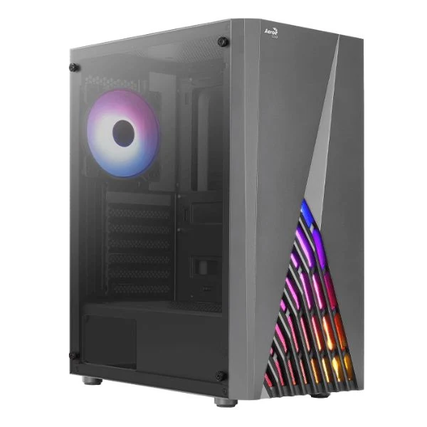 CASE AEROCOOL DELTA MID TOWER NEGRO 2x USB2.0- USB 3.0/ 1 HD AUDIO/ FAN 12CM/ PANEL ACRILICO
