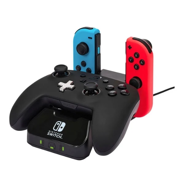 Base de carga PowerA para controles Nintendo Switch Joy-Con, Pro Controller y controles inalámbricos - 1525991-01 - Negro