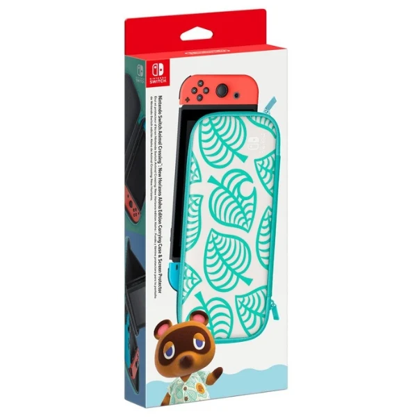 Estuche Nintendo Switch Animal Crossing: New Horizons Aloha Edition con protector de pantalla - 045496882655 - Blanco