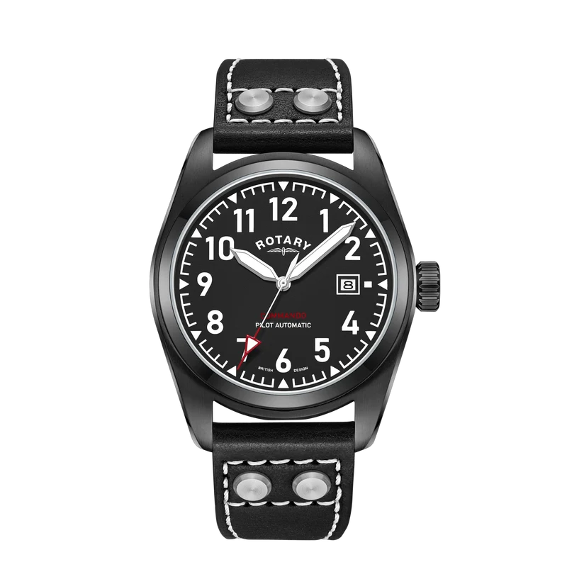 EX-SAMPLE - Rotary RW 1895 Pilot Automatic Black Edition Watch - GS05474/19