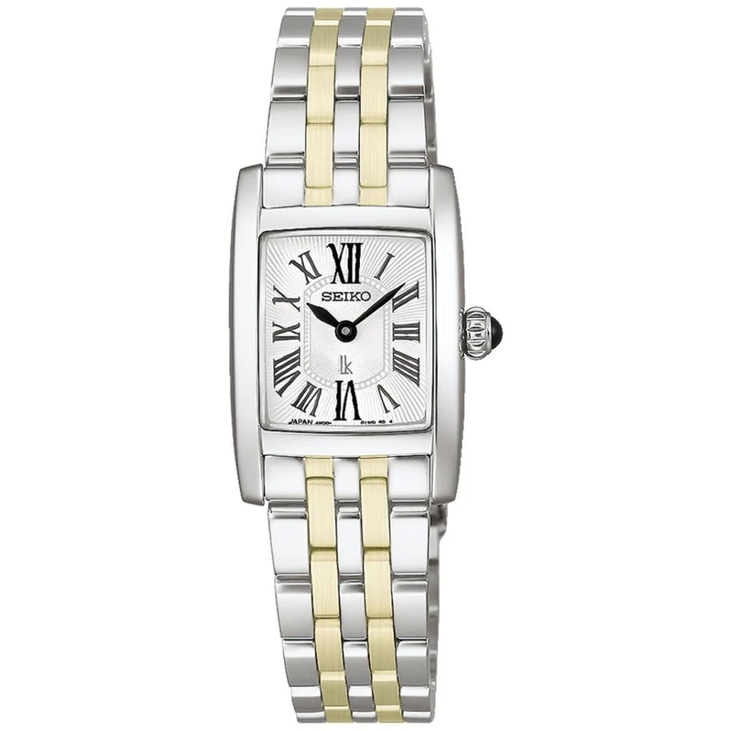 Reloj de cuarzo bicolor para mujer SEIKO LUKIA Grow HEG002J Hypericum Fruition con esfera plateada.