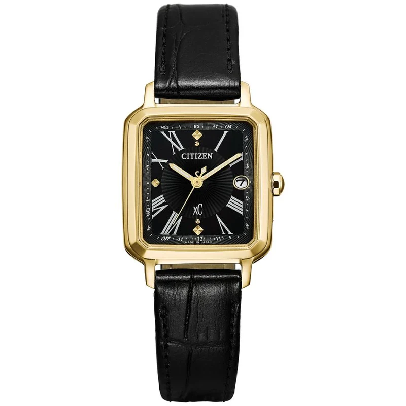 Reloj de mujer CITIZEN xC hikari collection ES9503-01E Square 2-way con esfera negra, Eco-Drive y control por radio.