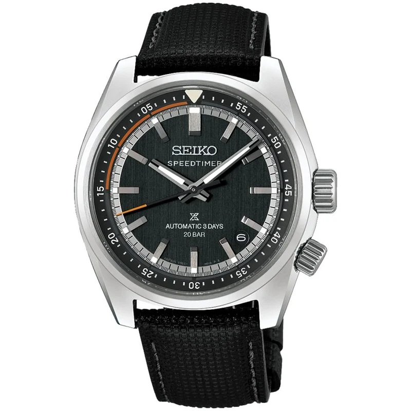 Reloj de hombre SEIKO Prospex Speedtimer HBC004J con esfera azul grisácea, función de cuenta atrás, anillo interior, calibre 6R55, automático.