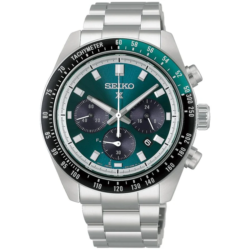 Reloj de hombre SEIKO Prospex Speedtimer HBJ003P Classic Racing-Inspired Green Dial V192 Solar Chronograph