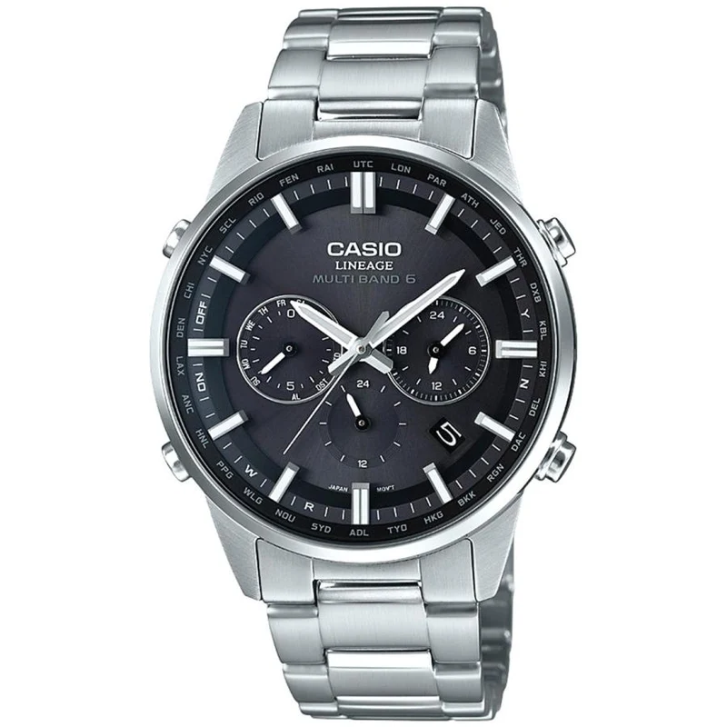 Reloj CASIO LINEAGE LIW-M700D-1AJF para hombre, con esfera negra, multibanda 6, resistente al sol y cronógrafo (diseño japonés).