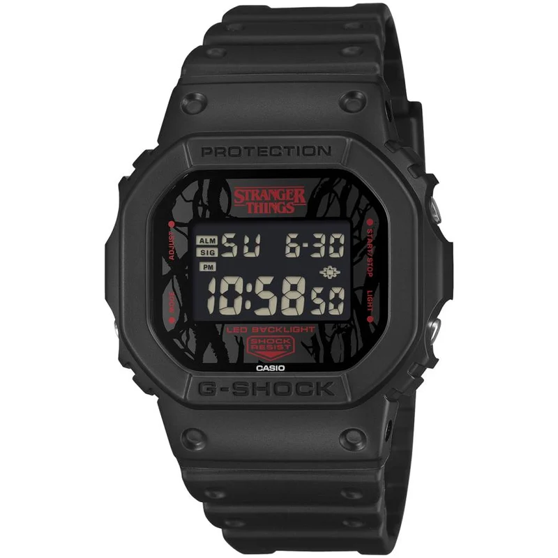 Reloj de hombre CASIO G-SHOCK × STRANGER THINGS DW-5600STT-1JR con pantalla negativa, colaboración JDM