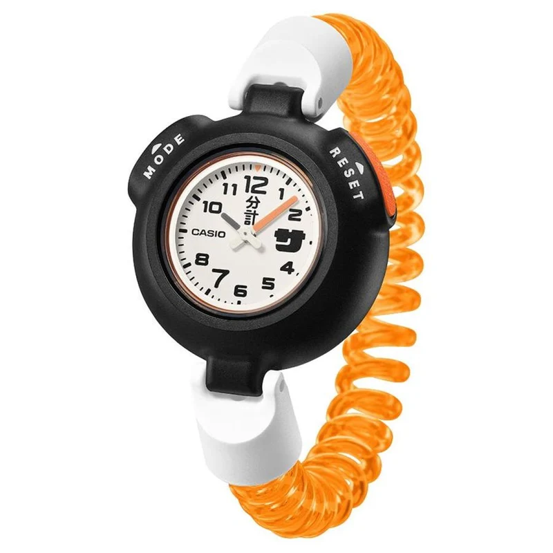Reloj unisex analógico CASIO SAN-100H-7BJR blanco y naranja con temporizador para sauna (modelo japonés).