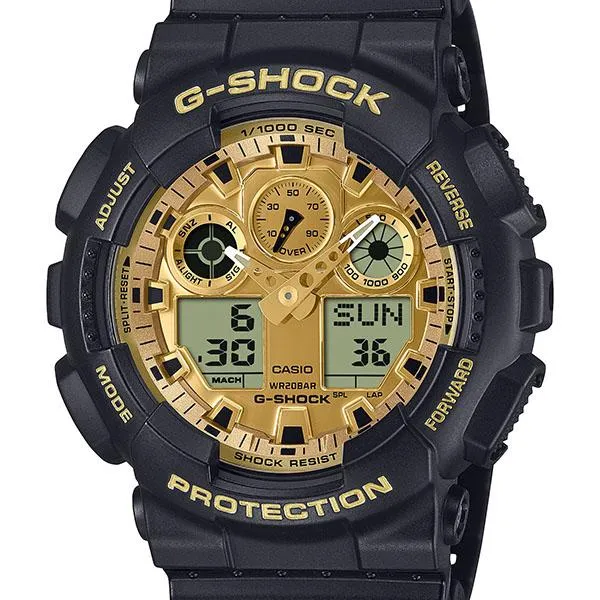 GA-100GGB-1A9JF Reloj CASIO G-SHOCK SERIE NEGRO Y DORADO para hombre