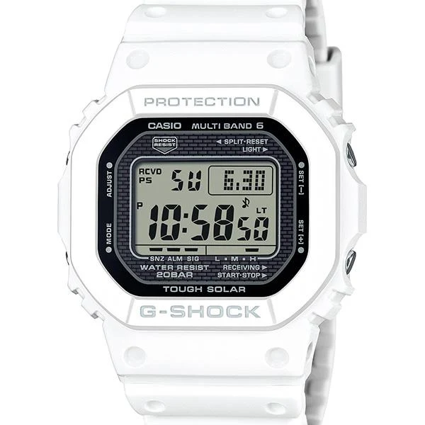 Reloj CASIO G-SHOCK GW-5000HS-7JF JDM Heritage Blanco Monocromo Tough Solar Radio para Hombre