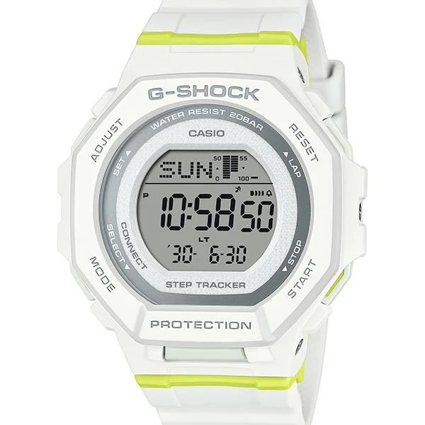 Reloj digital unisex CASIO G-SHOCK GMD-B300SC-7JF JDM de tamaño mediano, deportivo, con Bluetooth y contador de pasos, color blanco.