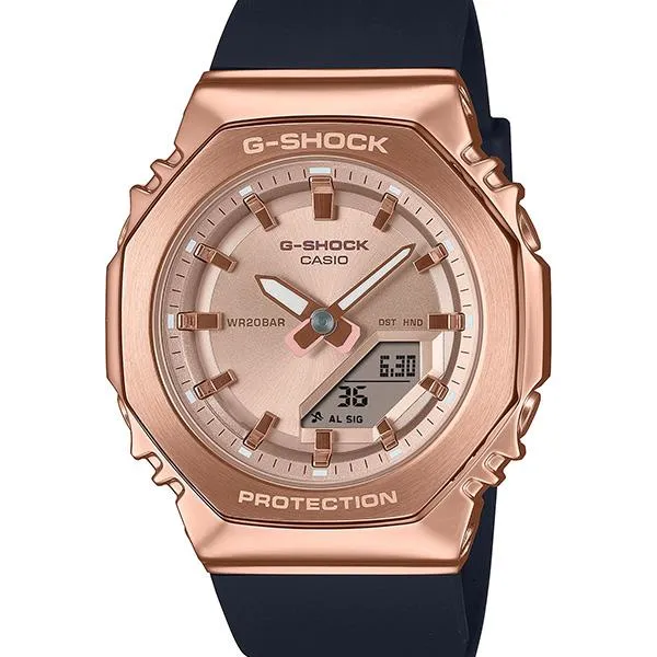 GM-S2110PG-1A4JF Reloj CASIO G-SHOCK de metal dorado rosa para mujer