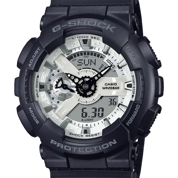 Reloj CASIO G-SHOCK GA-110WD-1AJF para hombre, color negro y blanco brillante