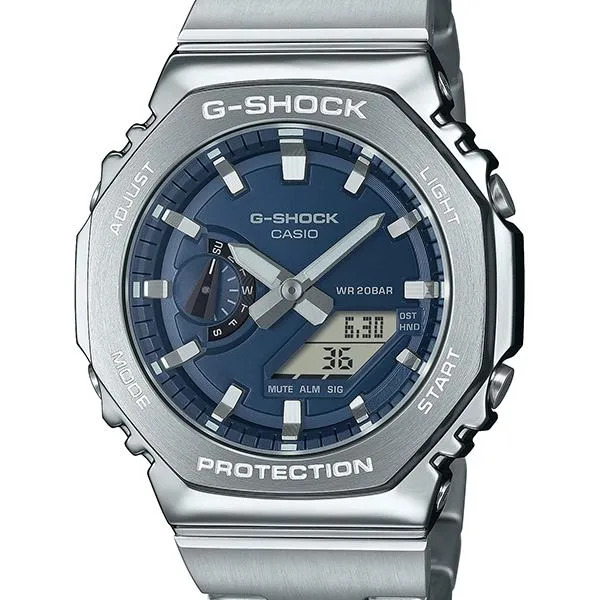 GM-2110D-2BJF Reloj CASIO GM-2100 con correa de metal y esfera de color para hombre