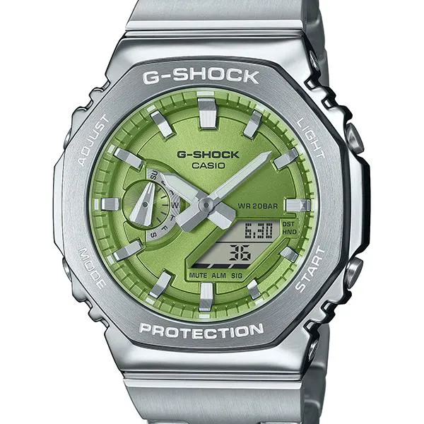 GM-2110D-3AJF Reloj para hombre G-SHOCK CASIO GM-2100 con correa de metal y esfera de color