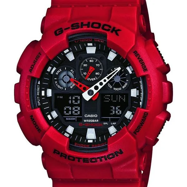 GA-100B-4AJF CASIO G-SHOCK Athleisure Indicador de velocidad rojo