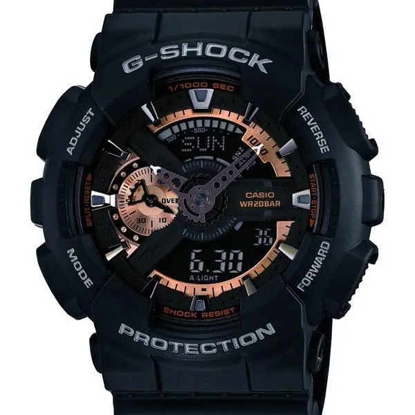 GA-110RG-1AJF CASIO G-SHOCK Athleisure Negro Oro Rosa Negro Digital-Analógico