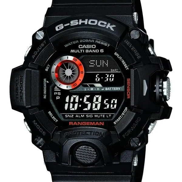 Casio Rangeman All Black GW-9400BJ-1JF Reloj solar radiocontrolado G-SHOCK negro G-Shock digital