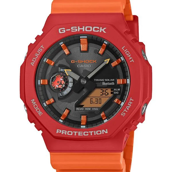Reloj CASIO G-SHOCK GA-B2100DF-4AJR JDM Tough Solar Mobile Link Analógico-Digital Fundación Charles Darwin Sally Lightfoot Crab Rojo para hombre