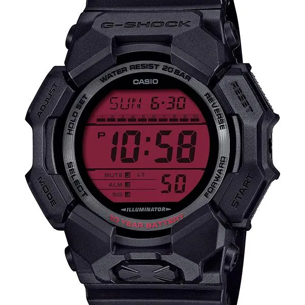 Reloj CASIO G-SHOCK GD-010BBR-1JF para hombre, color negro y rojo intenso