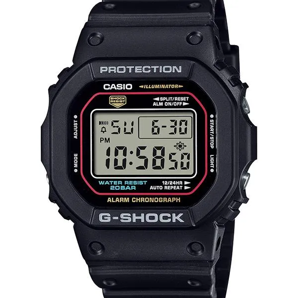 Reloj de pulsera cuadrado digital para hombre CASIO G-SHOCK DW-5600RL-1JF, estilo icónico, color original, JDM.