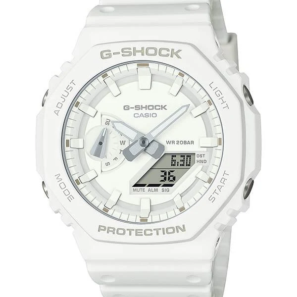 Reloj analógico-digital para hombre CASIO G-SHOCK GA-2100-7A7JF JDM Carbon Core Guard blanco