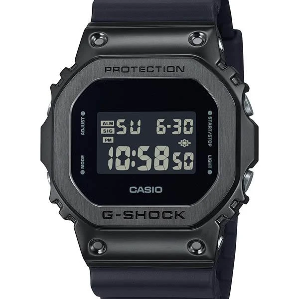 Reloj digital para hombre CASIO G-SHOCK GM-5600UB-1JF JDM, totalmente metálico y negro.