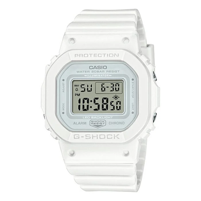 Reloj digital para mujer CASIO G-SHOCK GMD-S5600BA-7JF de un solo tono, color blanco.