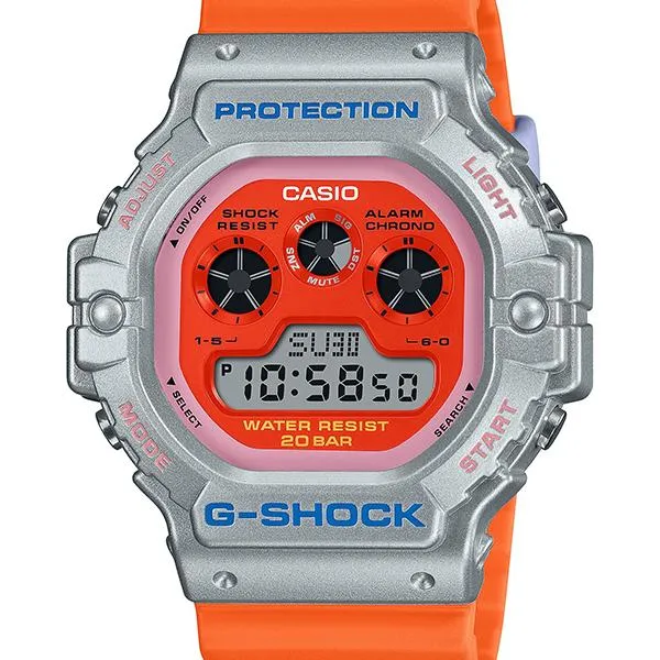 Reloj CASIO G-SHOCK Euphoria Series naranja y plateado para hombre DW-5900EU-8A4JF