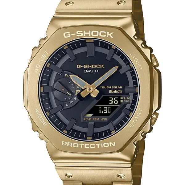 Reloj CASIO G-SHOCK GM-B2100GD-9AJF para hombre, totalmente metálico, color oro, con Bluetooth y carga solar.