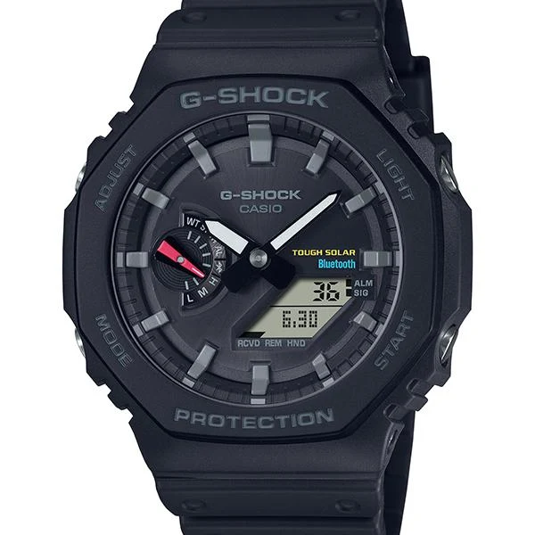 Reloj CASIO G-SHOCK GA-B2100-1AJF JDM Tough Solar Mobile Link analógico-digital octogonal totalmente negro para hombre